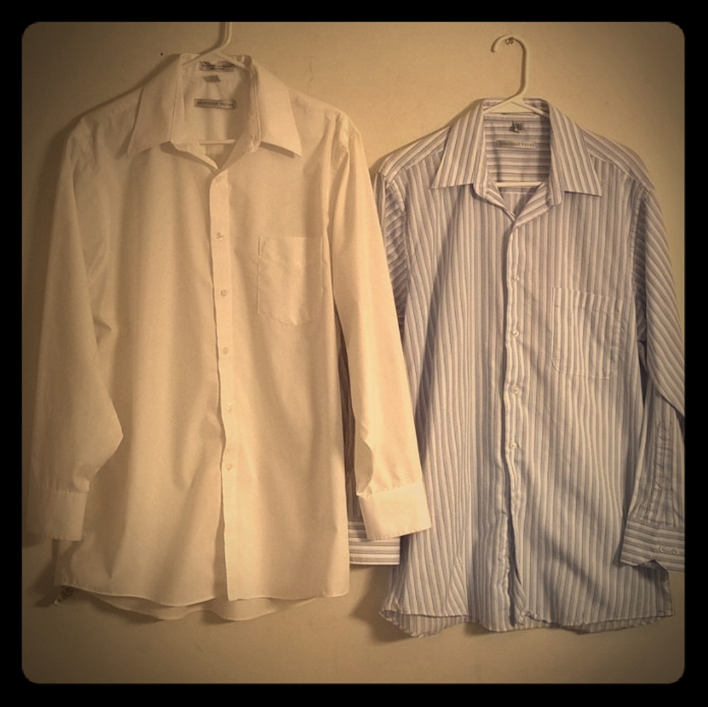 Two Geoffrey Beene Long Sleeve Button Down Shirts